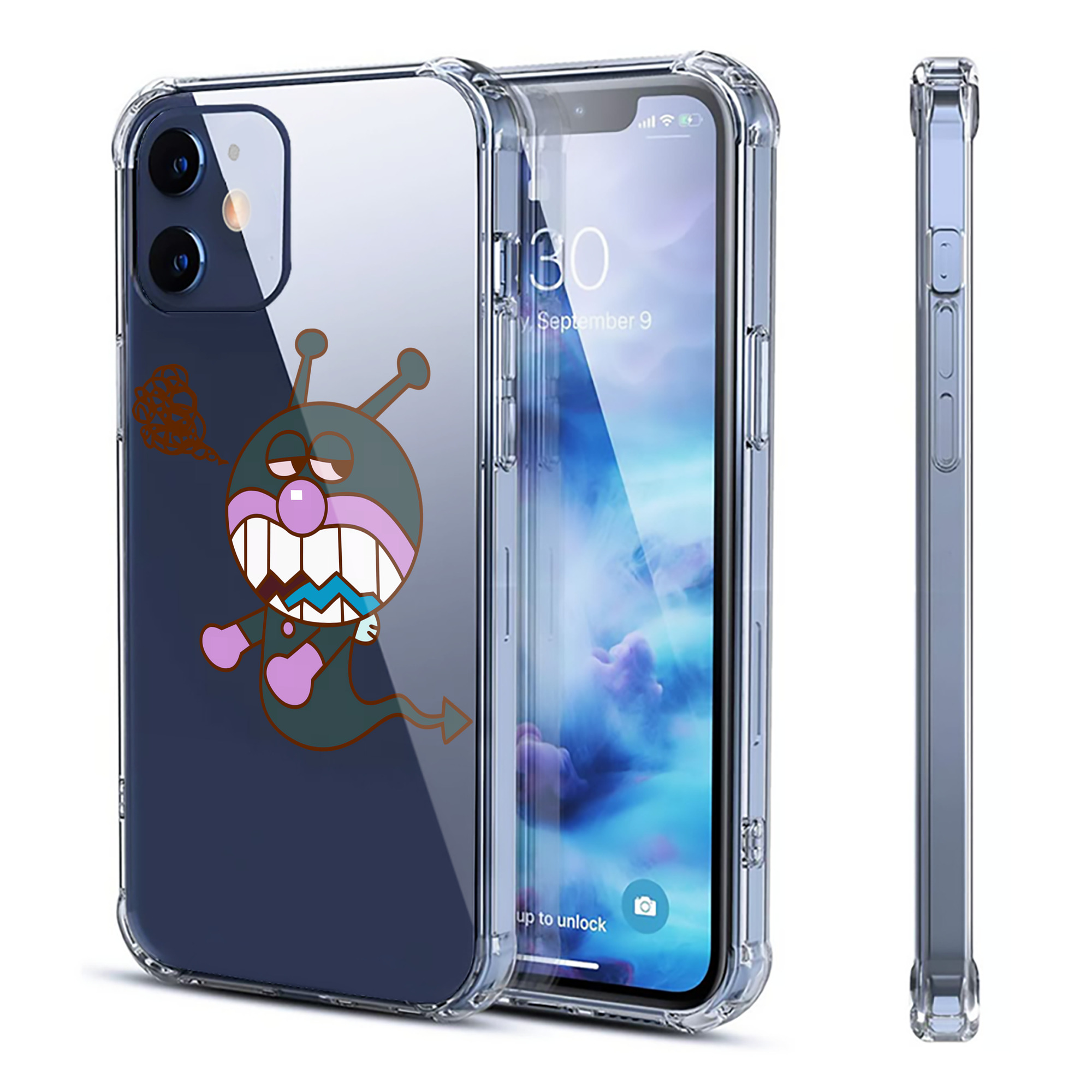 （画像用） アンパンマン Anpanman 【iPhone 12シリーズ対応】透明スマホケース（クリアソフトケース）